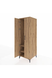 Kronos Dolap 2 Raflı 2 Kapaklı Tek Askılı 60x59x182 Çam-Çam