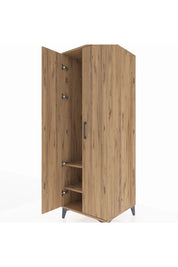 Kronos Dolap 2 Raflı 2 Kapaklı Tek Askılı 60x59x182 Çam-Çam