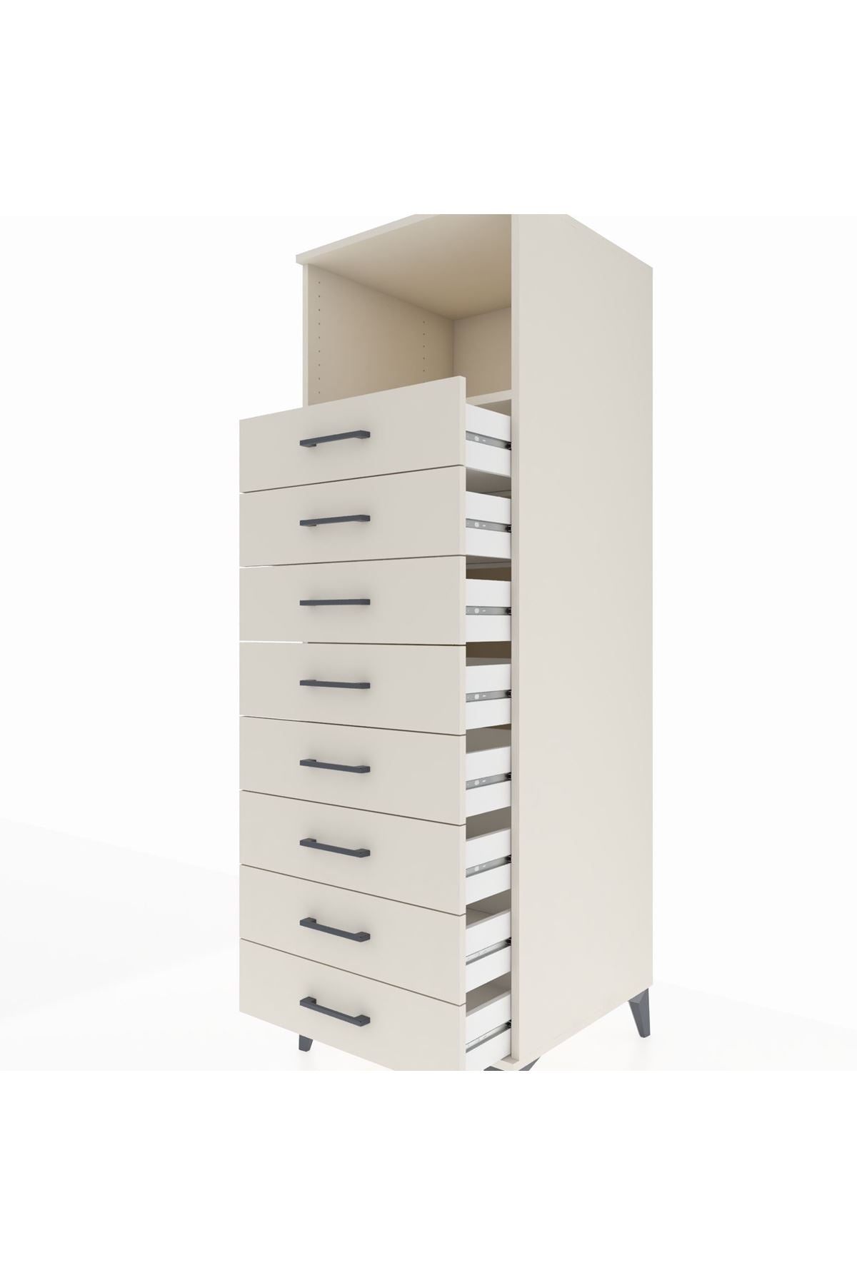 Kronos Dolap Tek Raflı 8 Çekmeceli 60x59x182 Aytaşı-Aytaşı