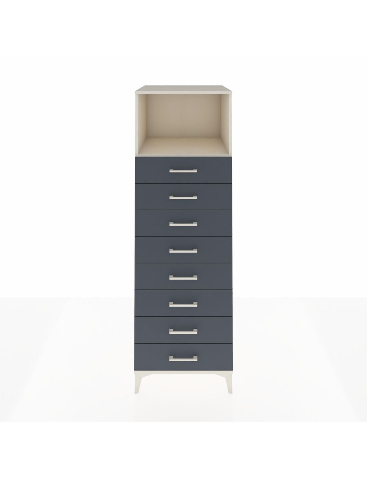 Kronos Dolap Tek Raflı 8 Çekmeceli 60x59x182 Aytaşı-Antrasit