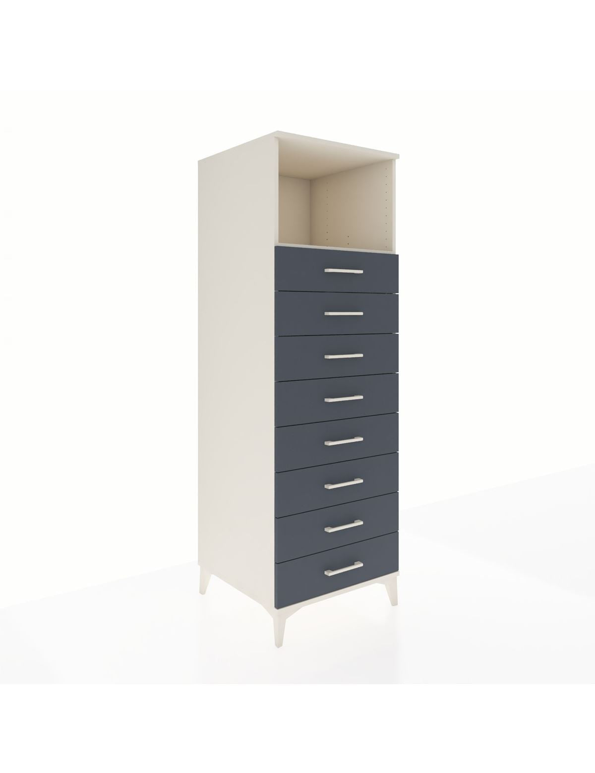 Kronos Dolap Tek Raflı 8 Çekmeceli 60x59x182 Aytaşı-Antrasit