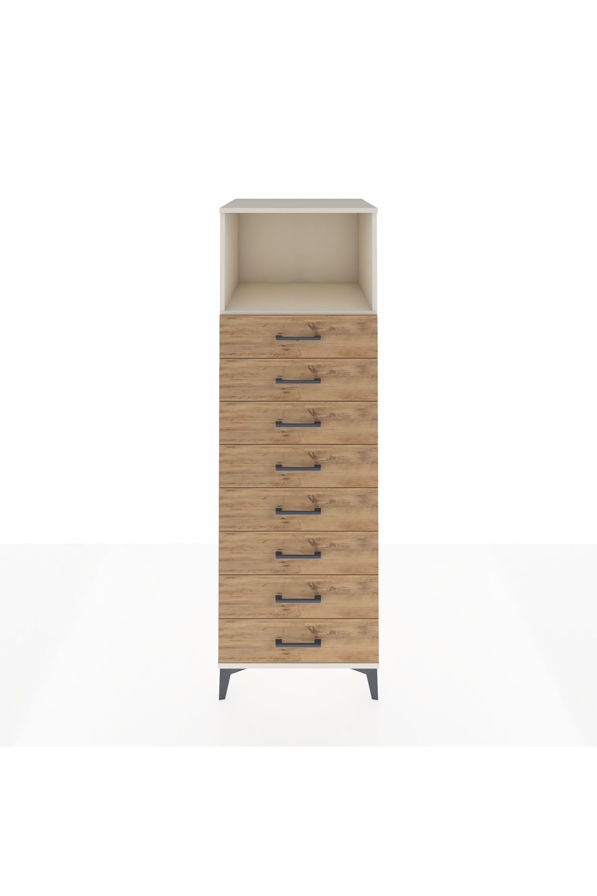 Kronos Dolap Tek Raflı 8 Çekmeceli 60x59x182 Aytaşı-Çam