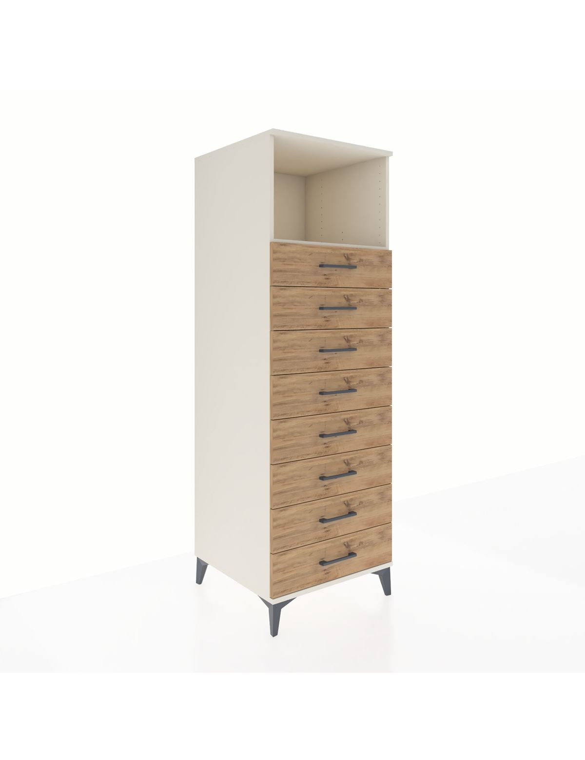 Kronos Dolap Tek Raflı 8 Çekmeceli 60x59x182 Aytaşı-Çam