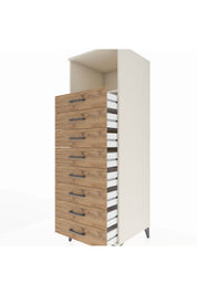 Kronos Dolap Tek Raflı 8 Çekmeceli 60x59x182 Aytaşı-Çam