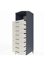 Kronos Dolap Tek Raflı 8 Çekmeceli 60x59x182 Antrasit-Aytaşı