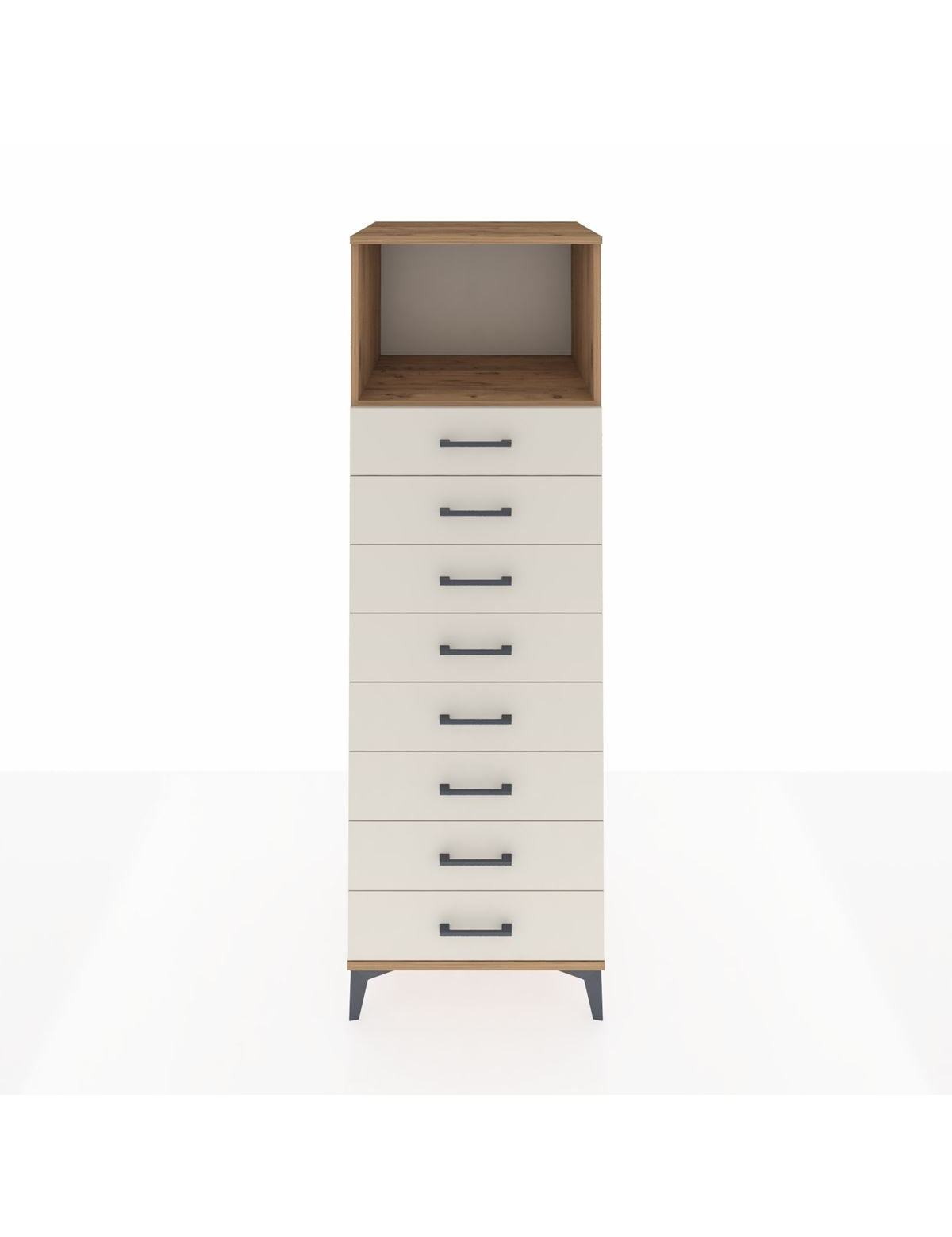 Kronos Dolap Tek Raflı 8 Çekmeceli 60x59x182 Çam-Aytaşı