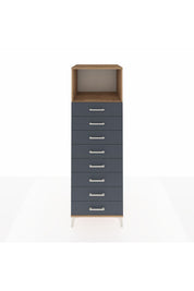 Kronos Dolap Tek Raflı 8 Çekmeceli 60x59x182 Çam-Antrasit