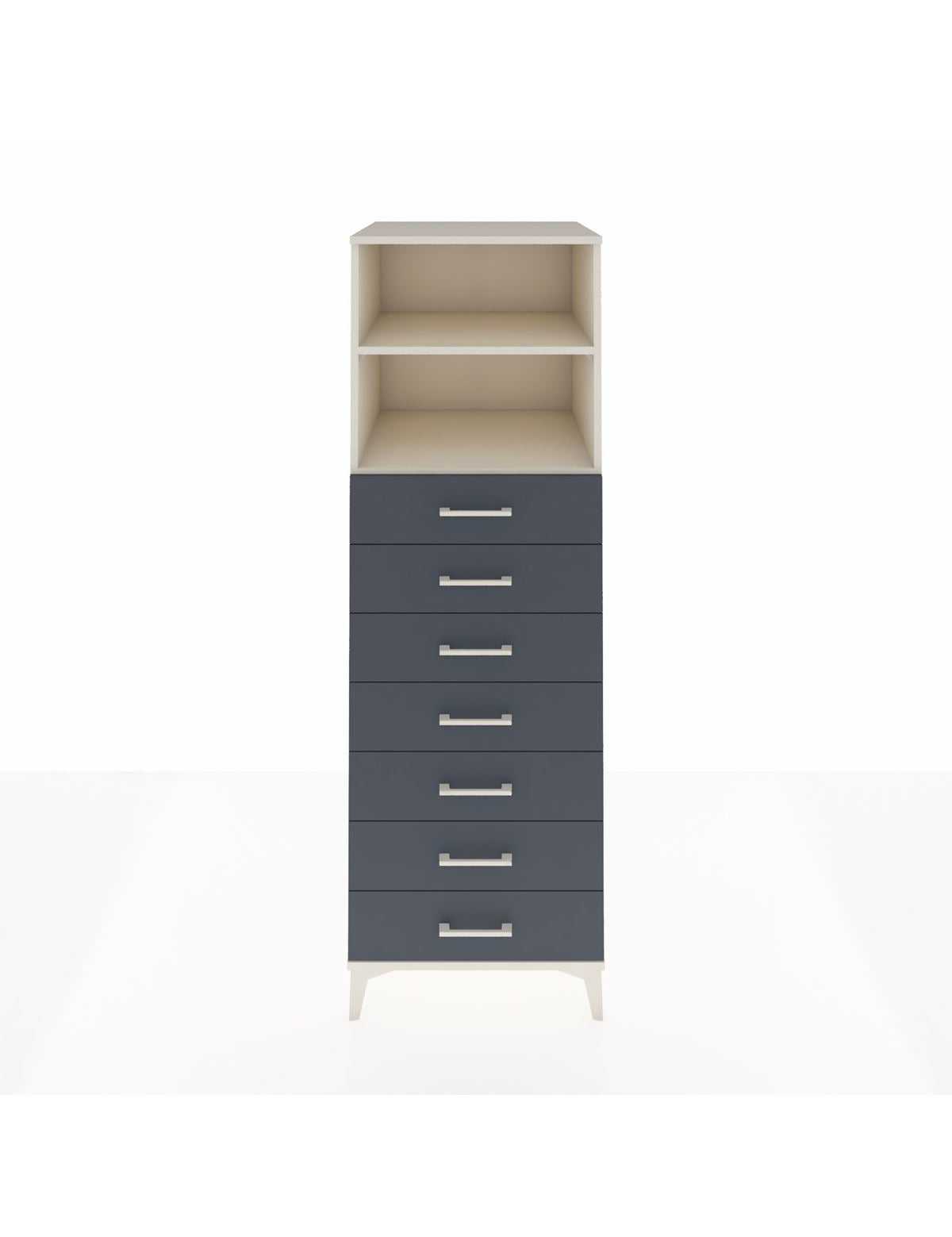 Kronos Dolap 2 Raflı 7 Çekmeceli 60x59x182 Aytaşı-Antrasit