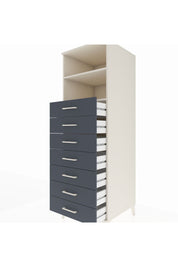 Kronos Dolap 2 Raflı 7 Çekmeceli 60x59x182 Aytaşı-Antrasit