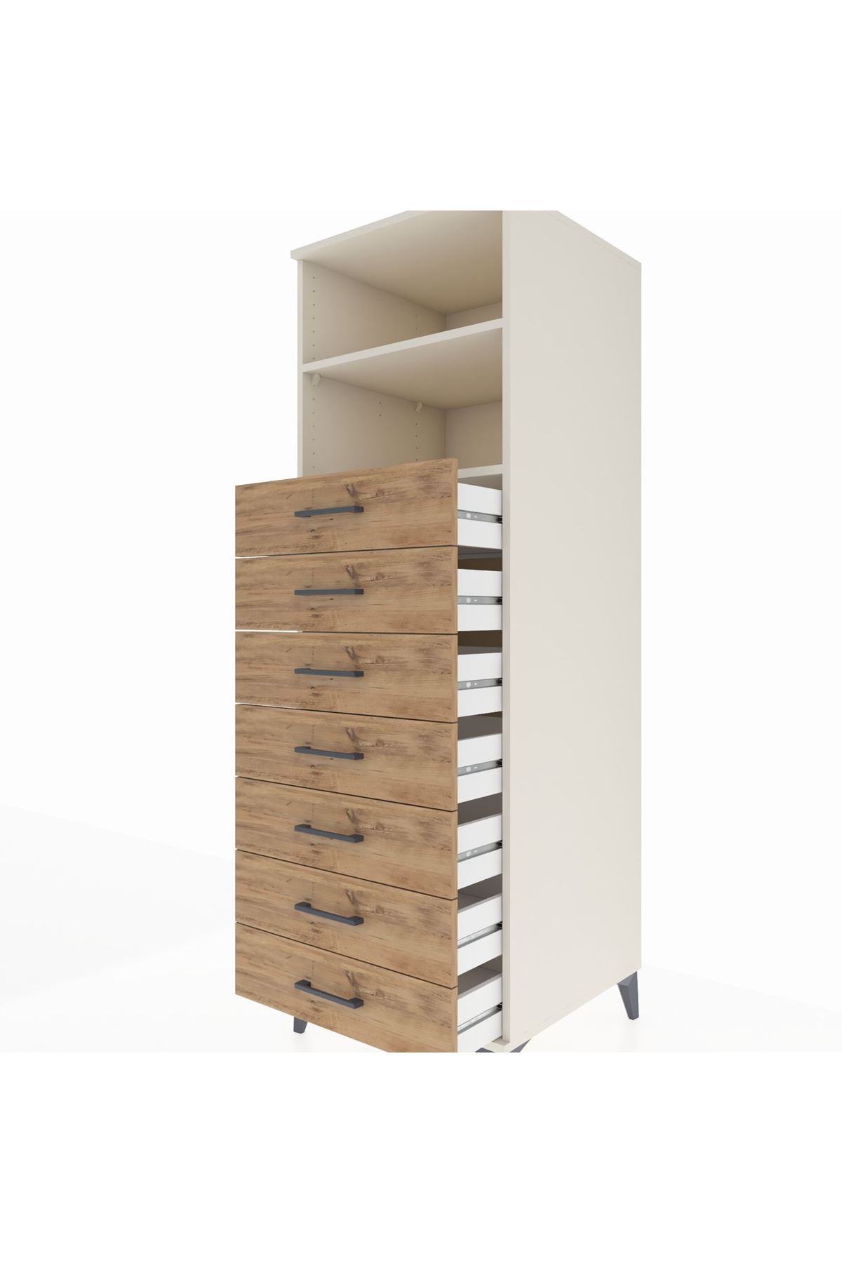 Kronos Dolap 2 Raflı 7 Çekmeceli 60x59x182 Aytaşı-Çam