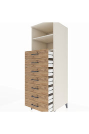 Kronos Dolap 2 Raflı 7 Çekmeceli 60x59x182 Aytaşı-Çam