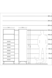 Kronos Dolap 2 Raflı 7 Çekmeceli 60x59x182 Aytaşı-Çam