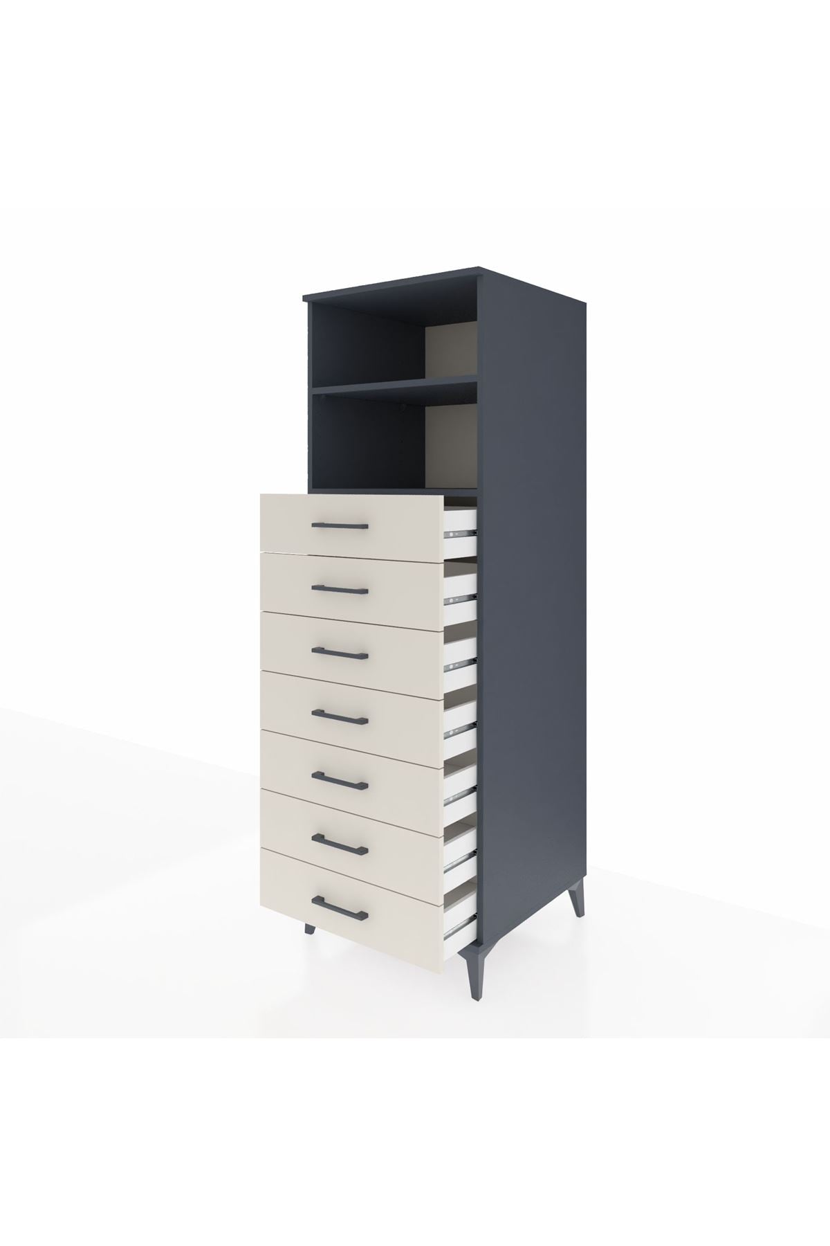 Kronos Dolap 2 Raflı 7 Çekmeceli 60x59x182 - S89M033V4C