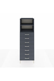 Kronos Dolap 2 Raflı 7 Çekmeceli 60x59x182 Antrasit-Antrasit