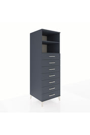 Kronos Dolap 2 Raflı 7 Çekmeceli 60x59x182 Antrasit-Antrasit