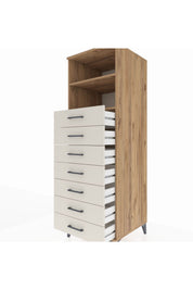 Kronos Dolap 2 Raflı 7 Çekmeceli 60x59x182 - S89M033V7C