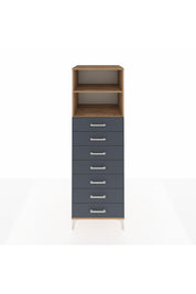 Kronos Dolap 2 Raflı 7 Çekmeceli 60x59x182 Çam-Antrasit