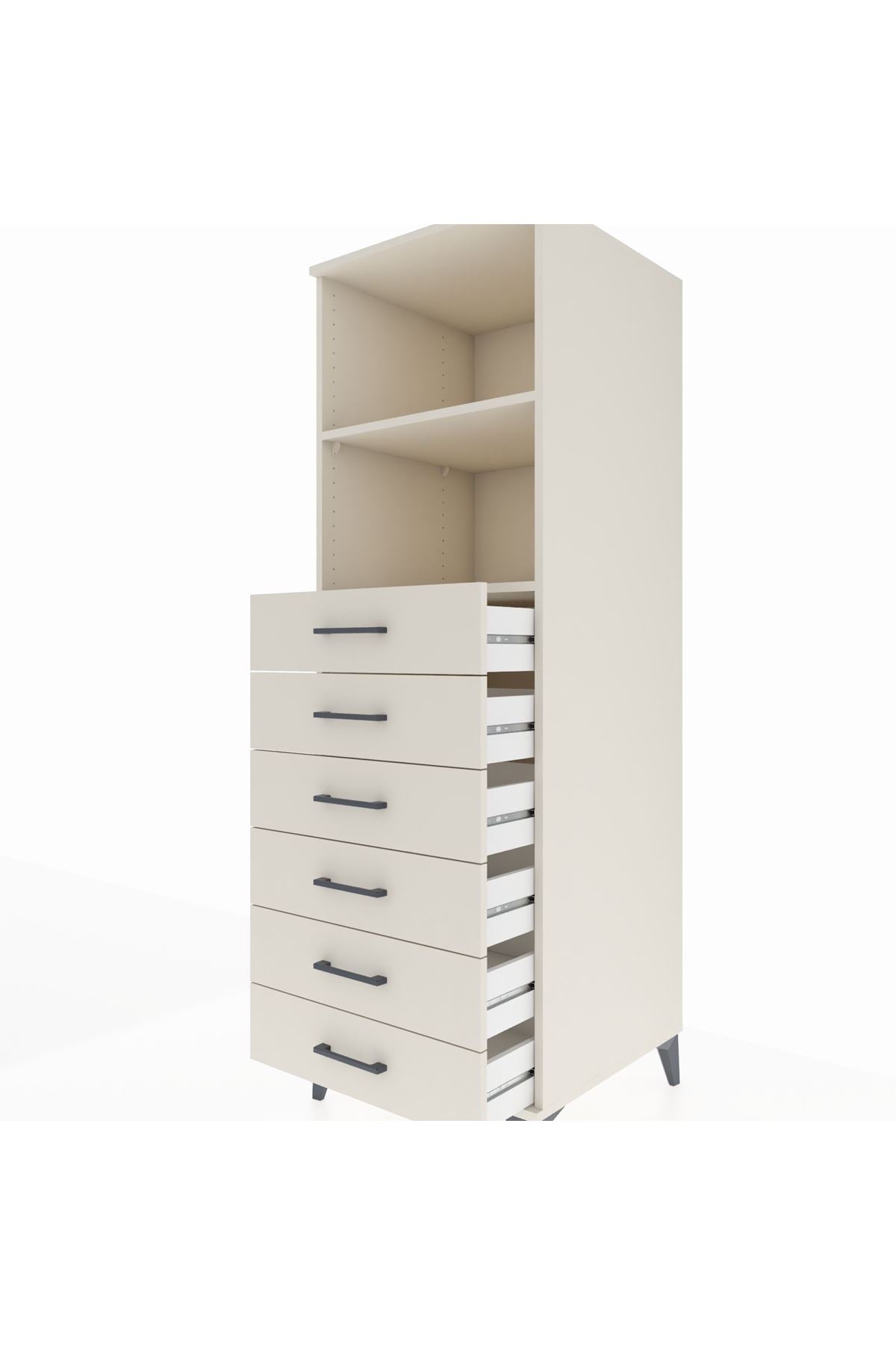 Kronos Dolap 2 Raflı 6 Çekmeceli 60x59x182 - S89M034V1C