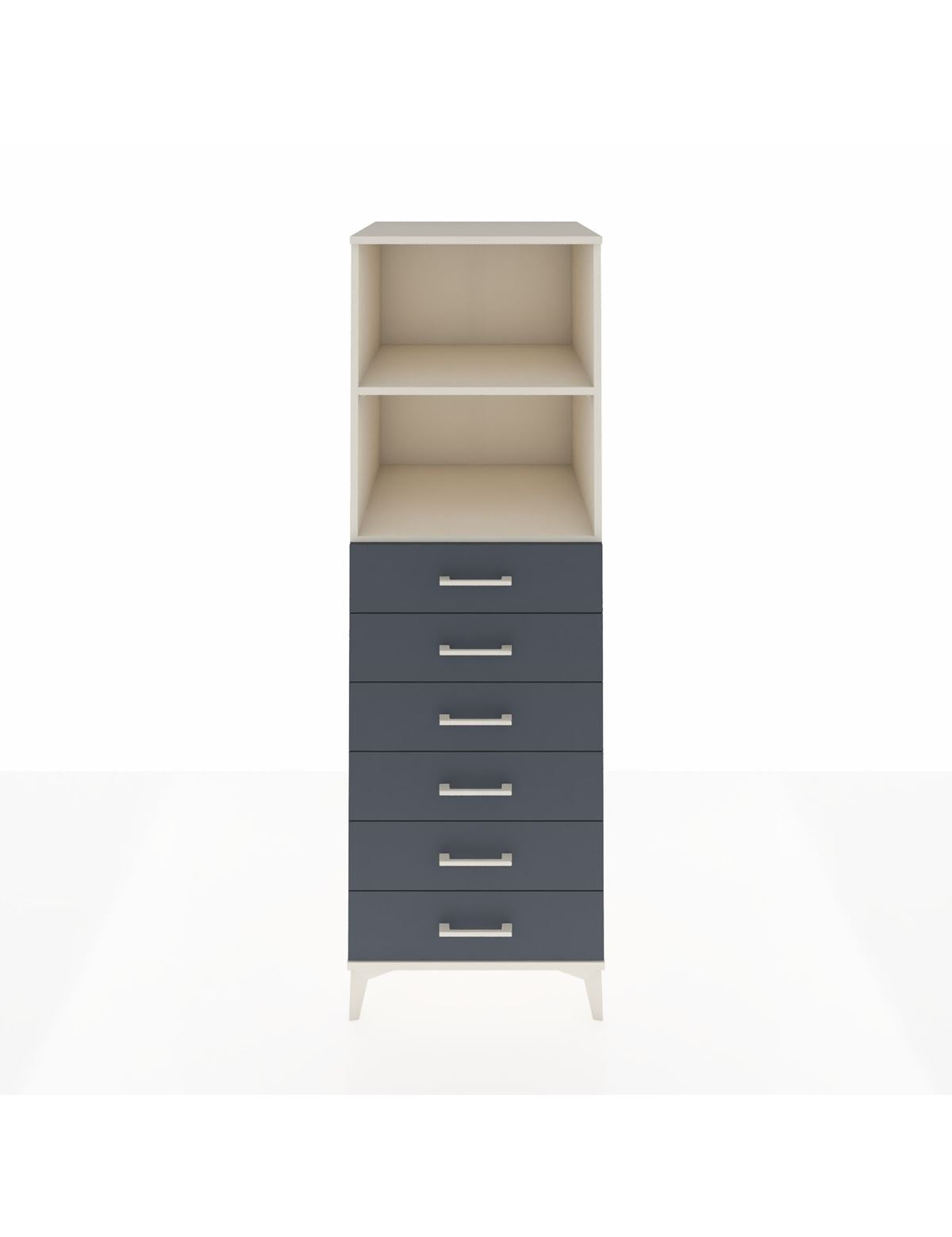 Kronos Dolap 2 Raflı 6 Çekmeceli 60x59x182 Aytaşı-Antrasit