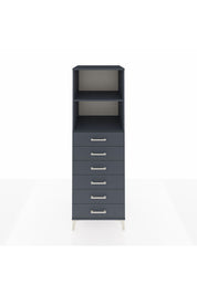 Kronos Dolap 2 Raflı 6 Çekmeceli 60x59x182 Antrasit-Antrasit