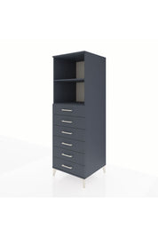 Kronos Dolap 2 Raflı 6 Çekmeceli 60x59x182 Antrasit-Antrasit