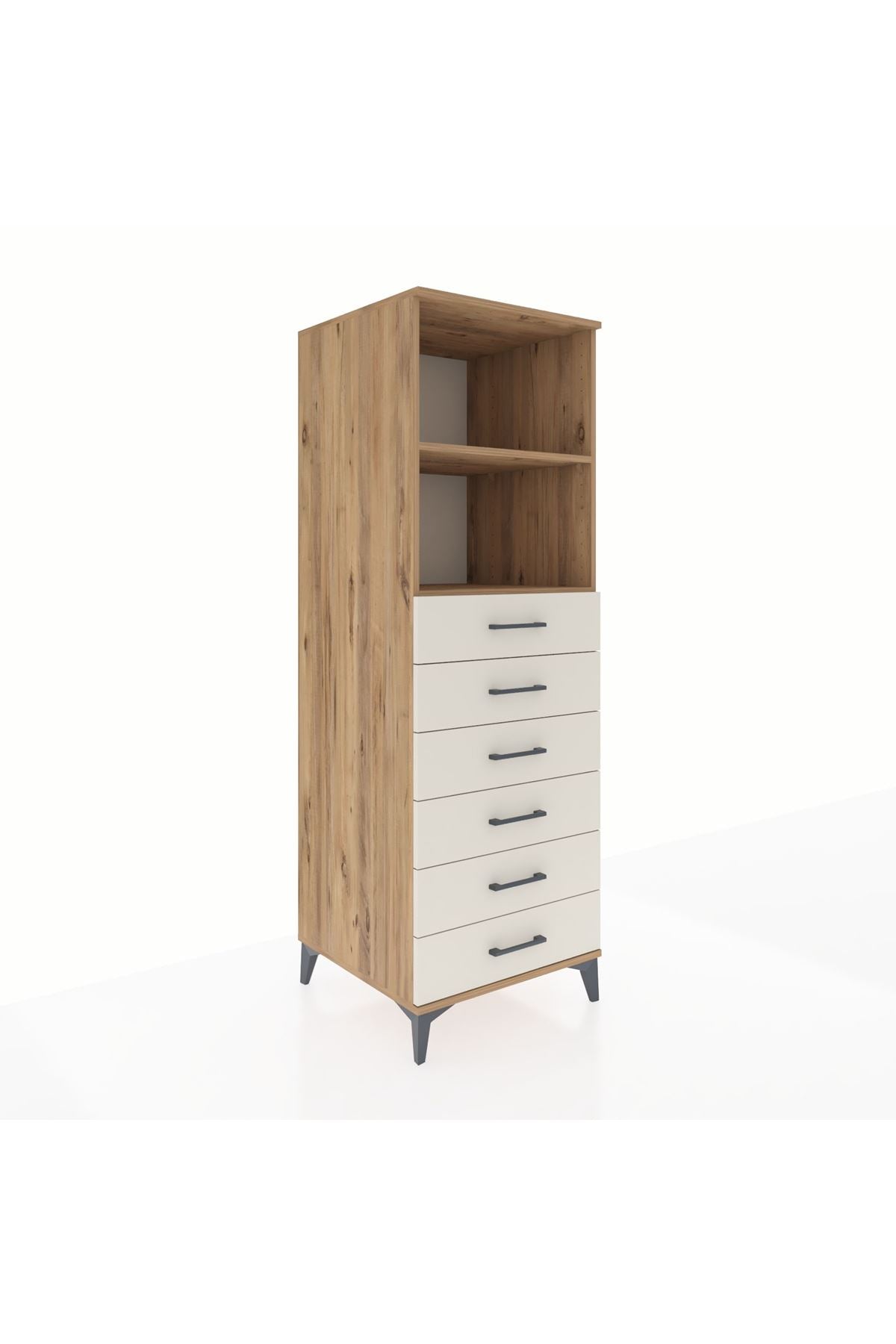 Kronos Dolap 2 Raflı 6 Çekmeceli 60x59x182 - S89M034V7C
