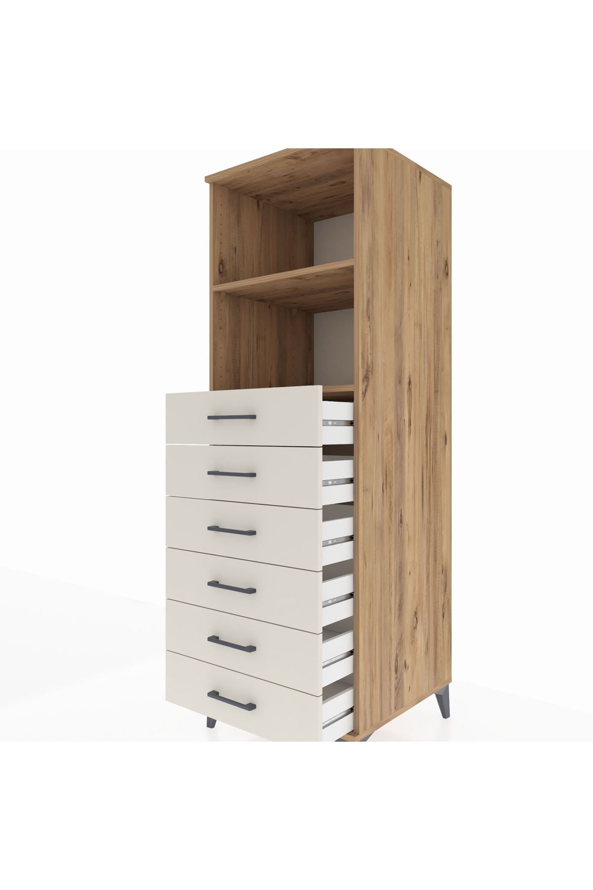 Kronos Dolap 2 Raflı 6 Çekmeceli 60x59x182 - S89M034V7C