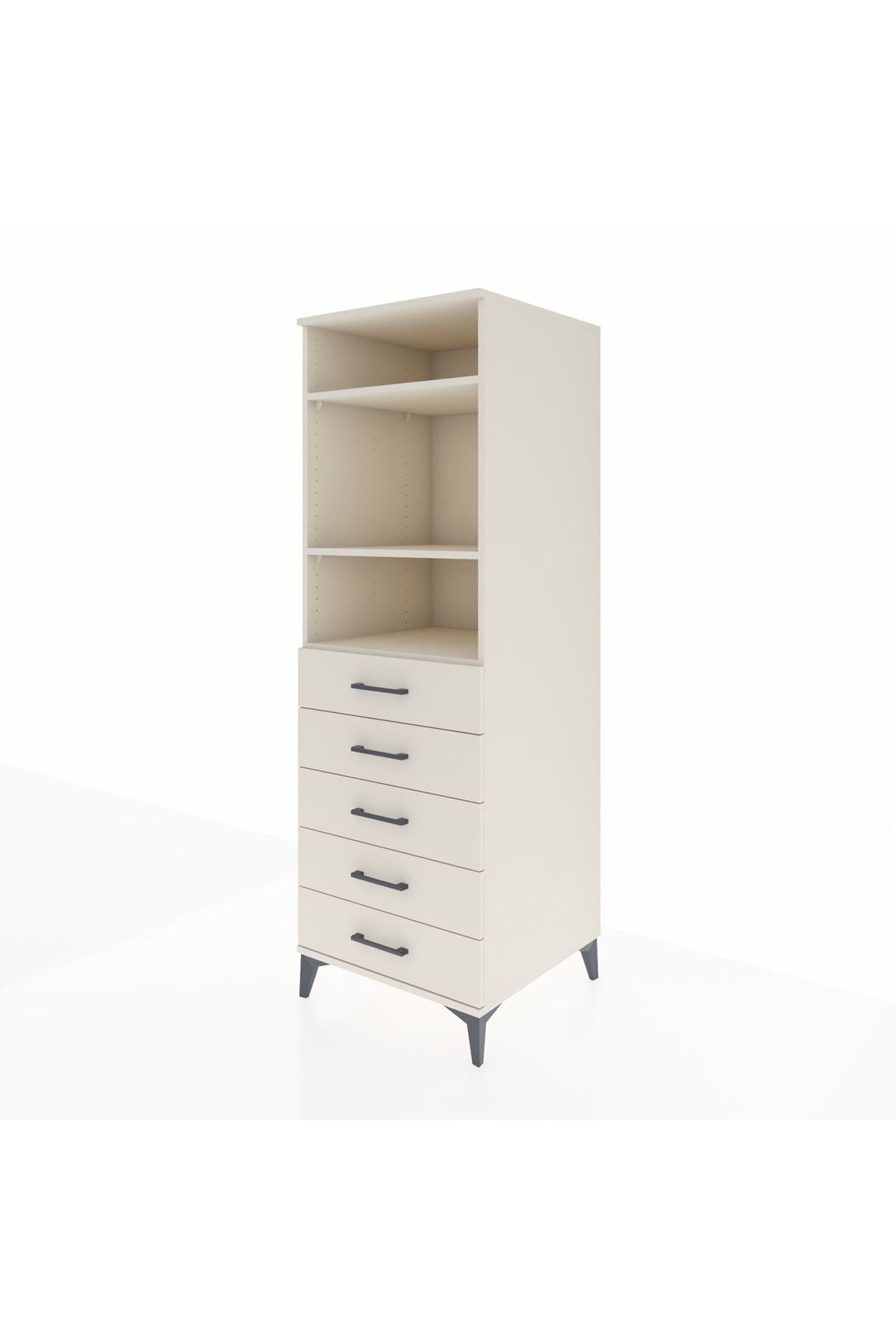 Kronos Dolap 3 Raflı 5 Çekmeceli 60x59x182 - S89M035V1C