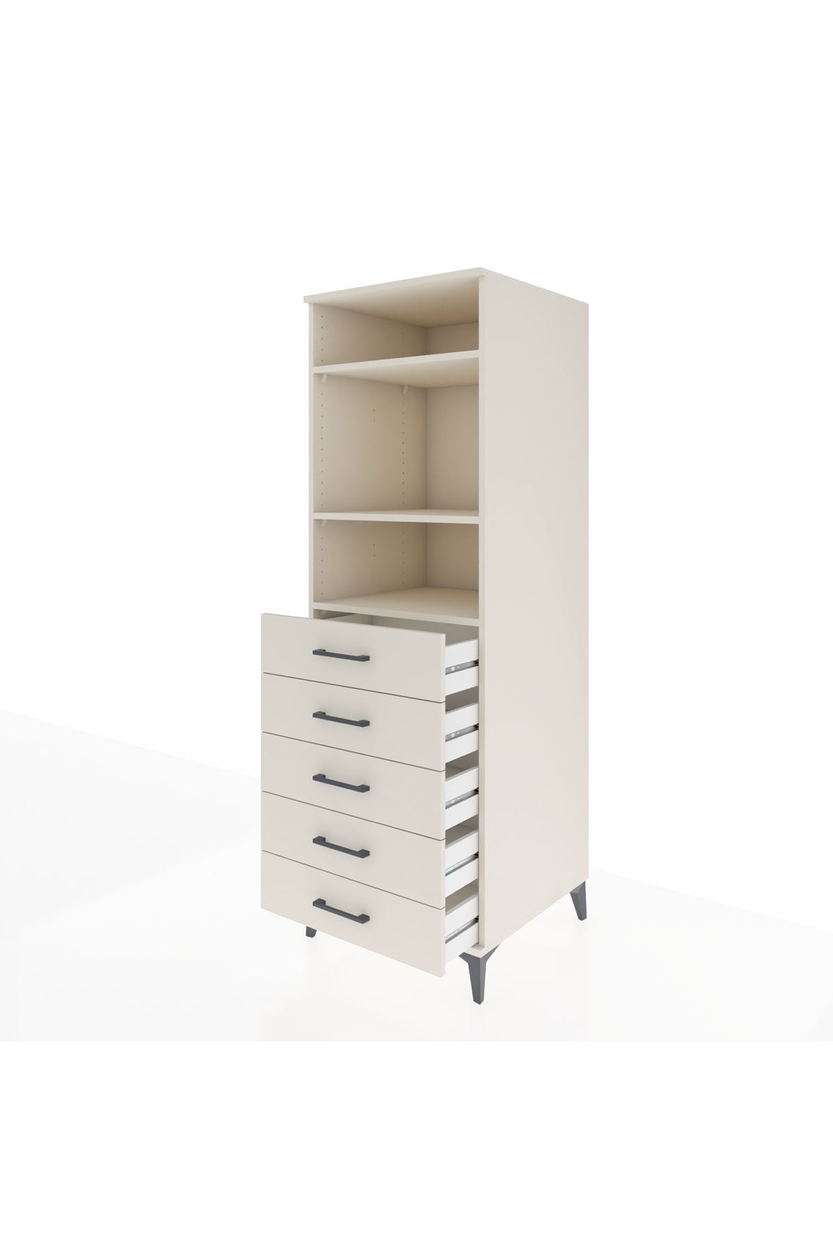 Kronos Dolap 3 Raflı 5 Çekmeceli 60x59x182 - S89M035V1C