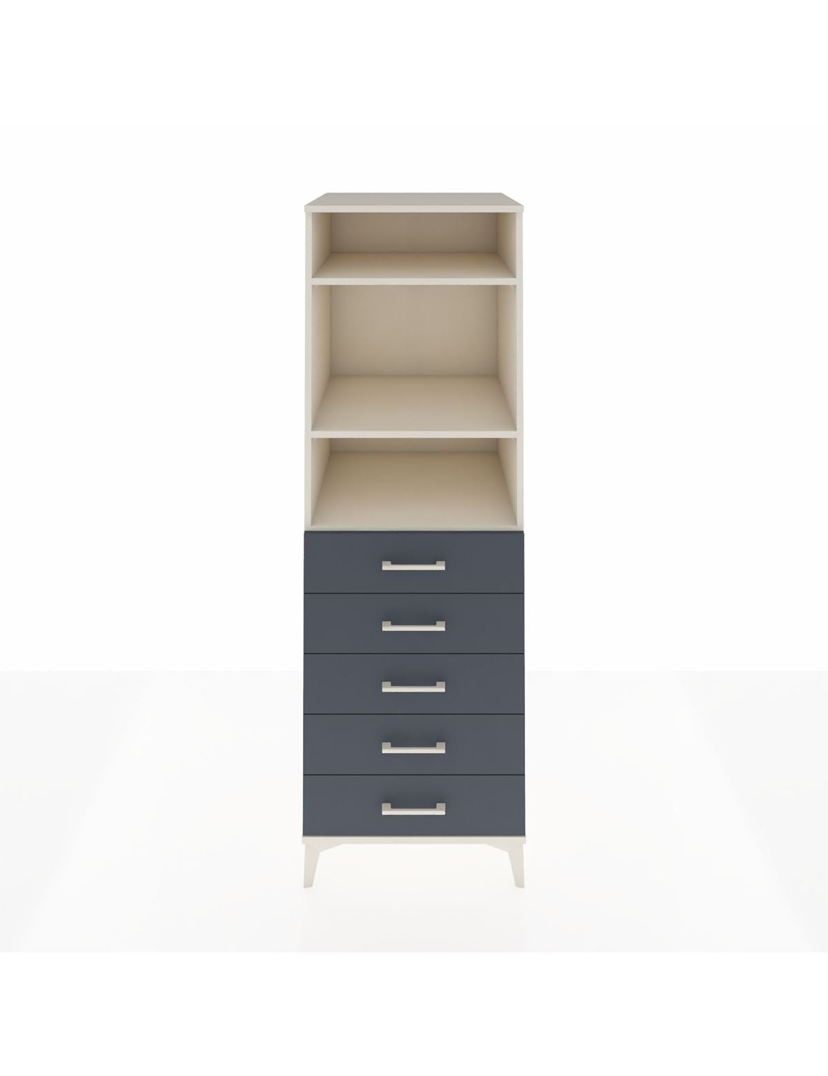 Kronos Dolap 3 Raflı 5 Çekmeceli 60x59x182 Aytaşı-Antrasit