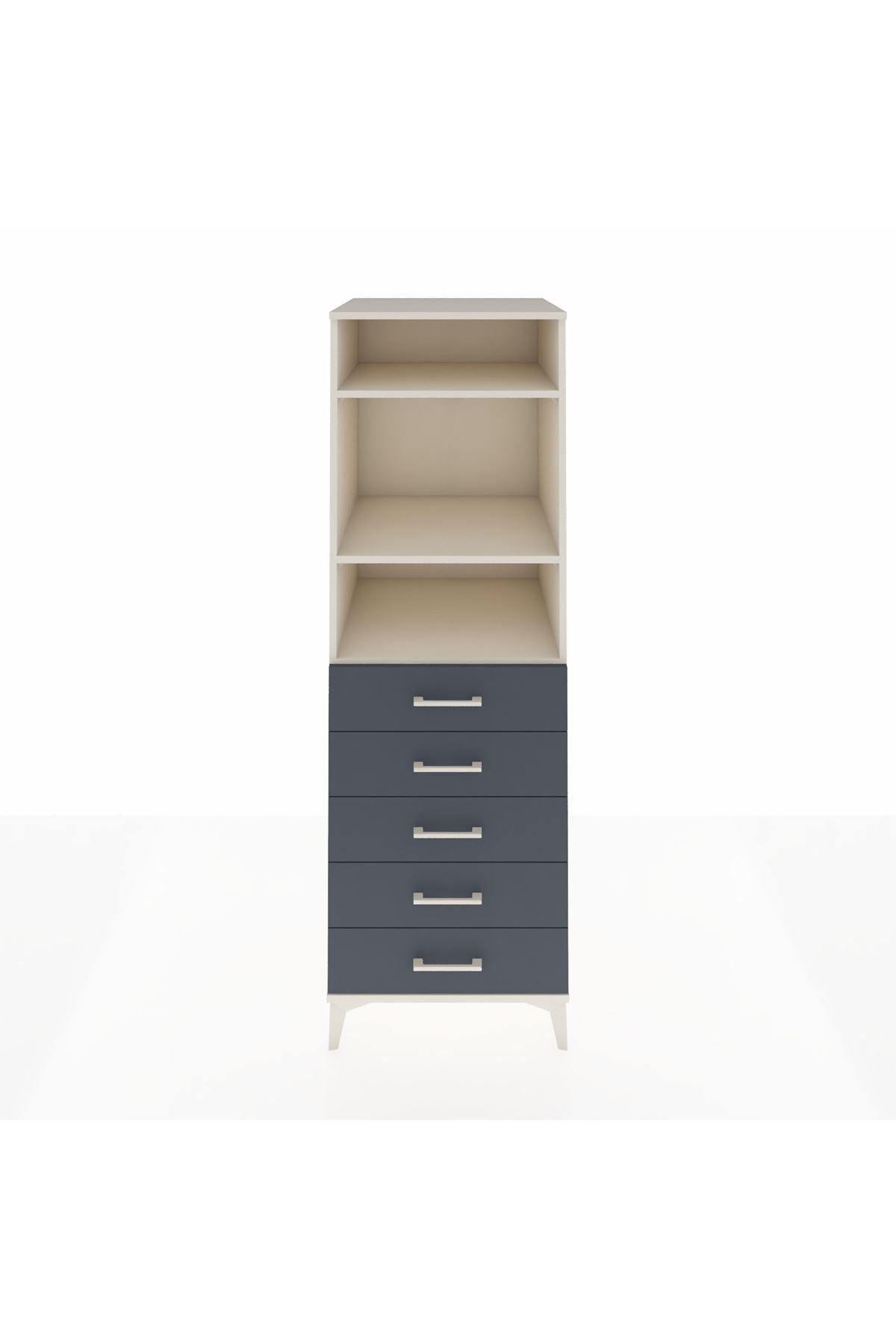 Kronos Dolap 3 Raflı 5 Çekmeceli 60x59x182 Aytaşı-Antrasit