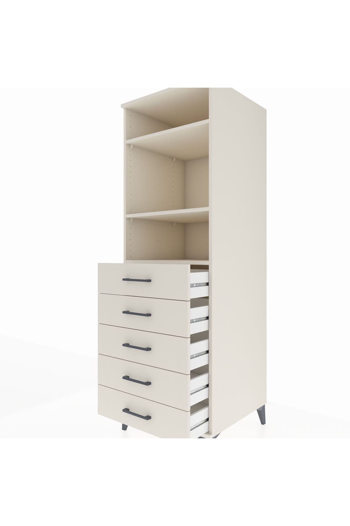 Kronos Dolap 3 Raflı 5 Çekmeceli 60x59x182 - S89M035V1C