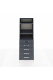 Kronos Dolap 3 Raflı 5 Çekmeceli 60x59x182 Antrasit-Antrasit