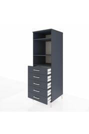 Kronos Dolap 3 Raflı 5 Çekmeceli 60x59x182 Antrasit-Antrasit