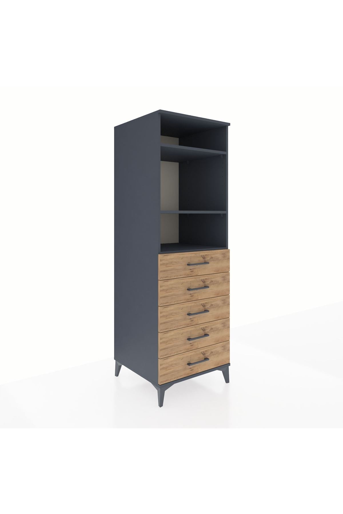 Kronos Dolap 3 Raflı 5 Çekmeceli 60x59x182 - S89M035V6C