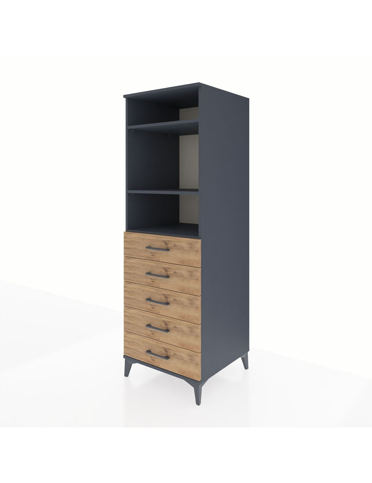 Kronos Dolap 3 Raflı 5 Çekmeceli 60x59x182 - S89M035V6C