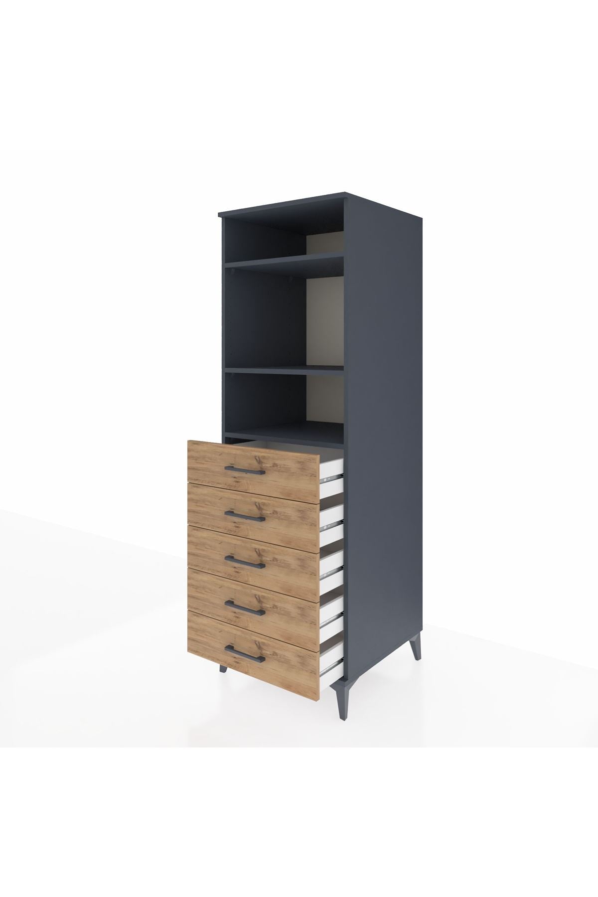 Kronos Dolap 3 Raflı 5 Çekmeceli 60x59x182 - S89M035V6C