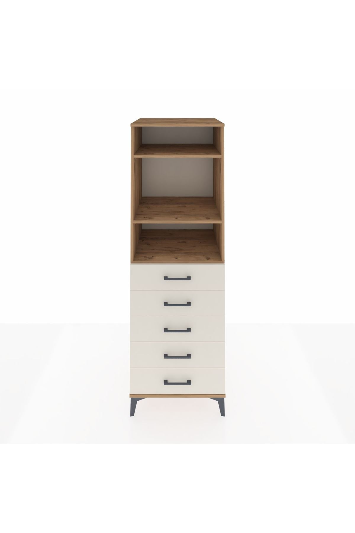 Kronos Dolap 3 Raflı 5 Çekmeceli 60x59x182 Çam-Aytaşı