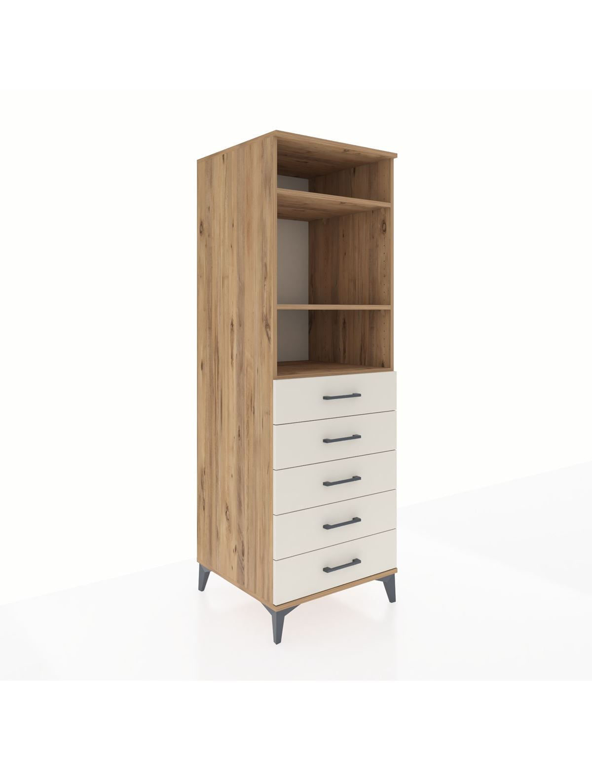 Kronos Dolap 3 Raflı 5 Çekmeceli 60x59x182 Çam-Aytaşı