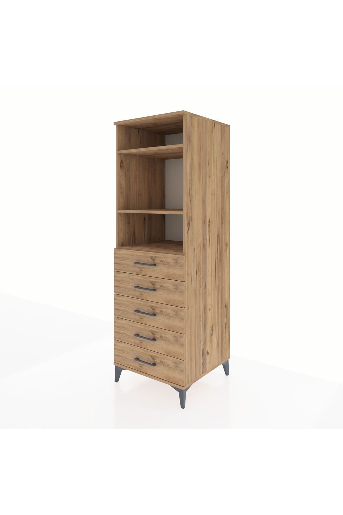 Kronos Dolap 3 Raflı 5 Çekmeceli 60x59x182 - S89M035V9C