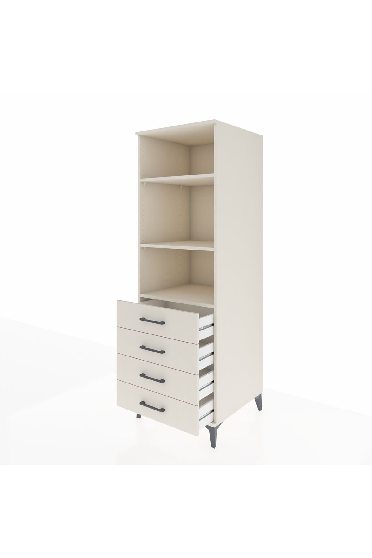 Kronos Dolap 3 Raflı 4 Çekmeceli 60x59x182 Aytaşı-Aytaşı