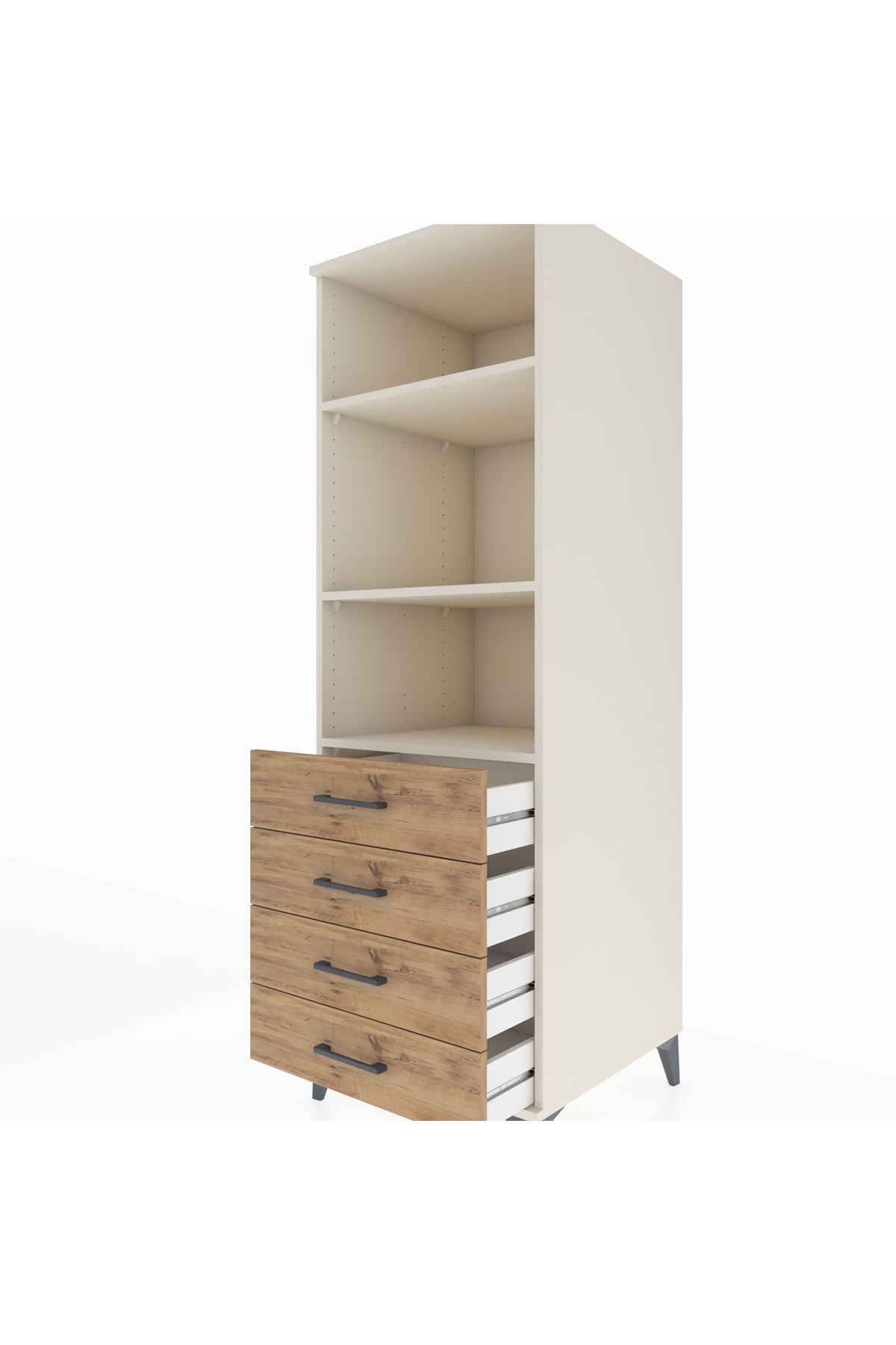 Kronos Dolap 3 Raflı 4 Çekmeceli 60x59x182 - S89M036V3C