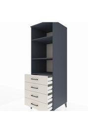 Kronos Dolap 3 Raflı 4 Çekmeceli 60x59x182 Antrasit-Aytaşı