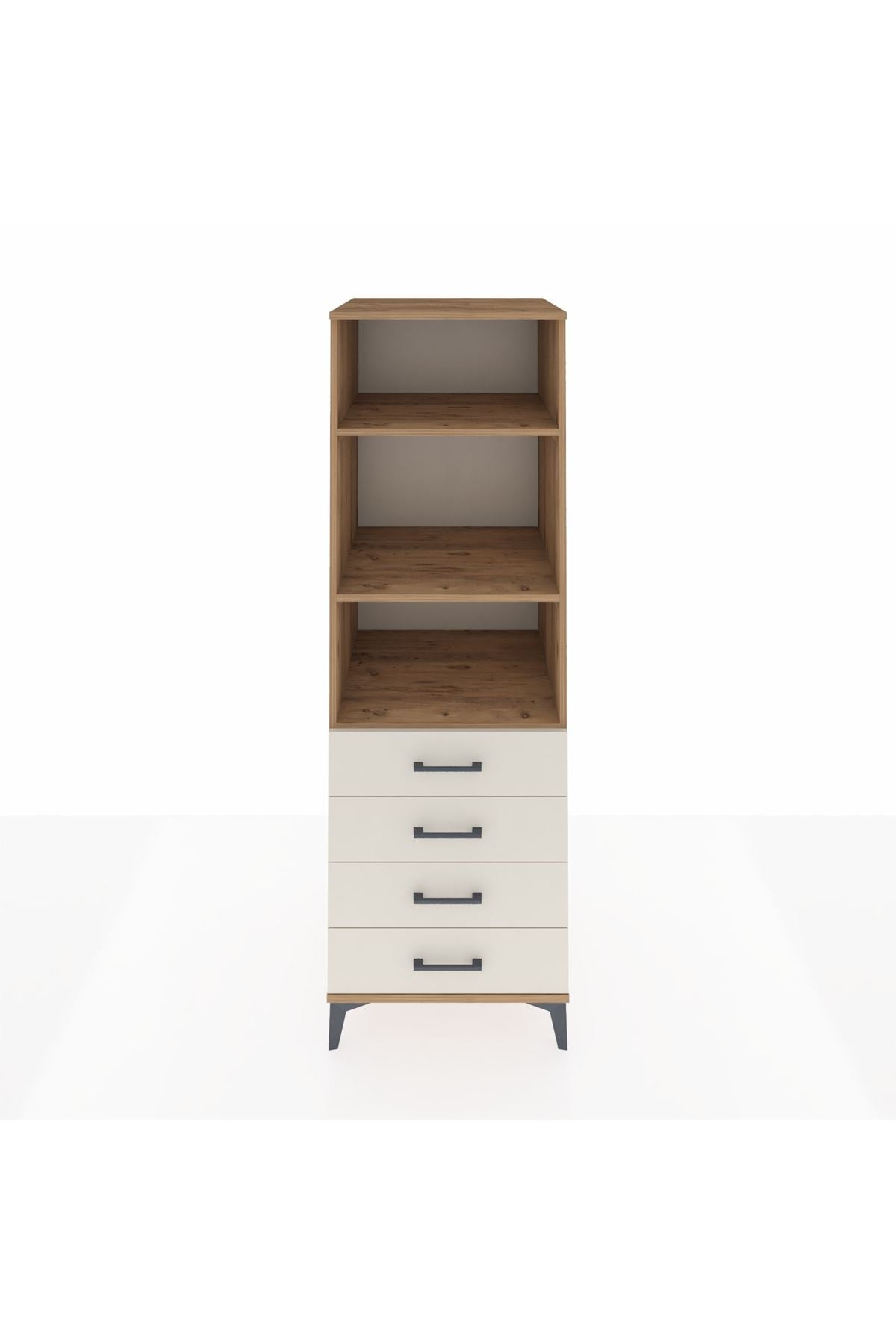 Kronos Dolap 3 Raflı 4 Çekmeceli 60x59x182 Çam-Aytaşı