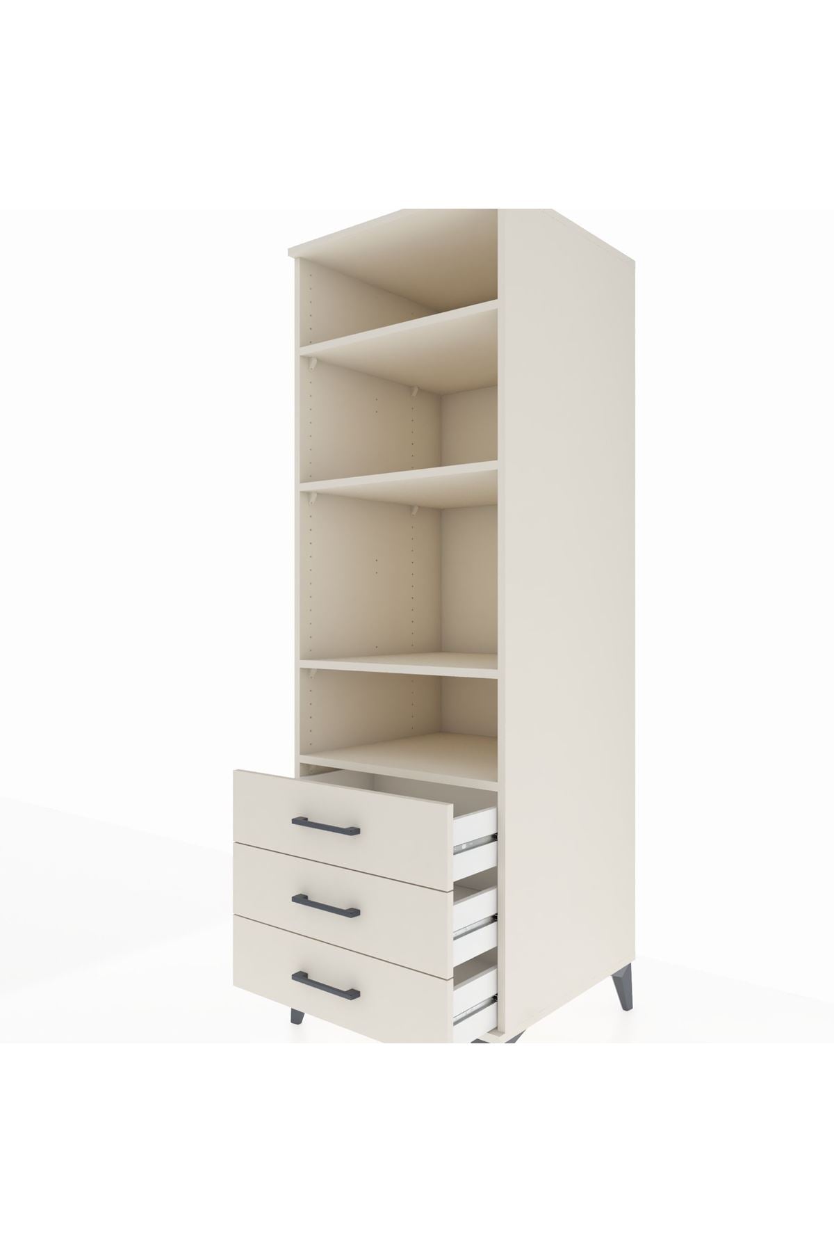 Kronos Dolap 4 Raflı 3 Çekmeceli 60x59x182 Aytaşı-Aytaşı