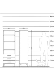 Kronos Dolap 4 Raflı 3 Çekmeceli 60x59x182 Aytaşı-Aytaşı