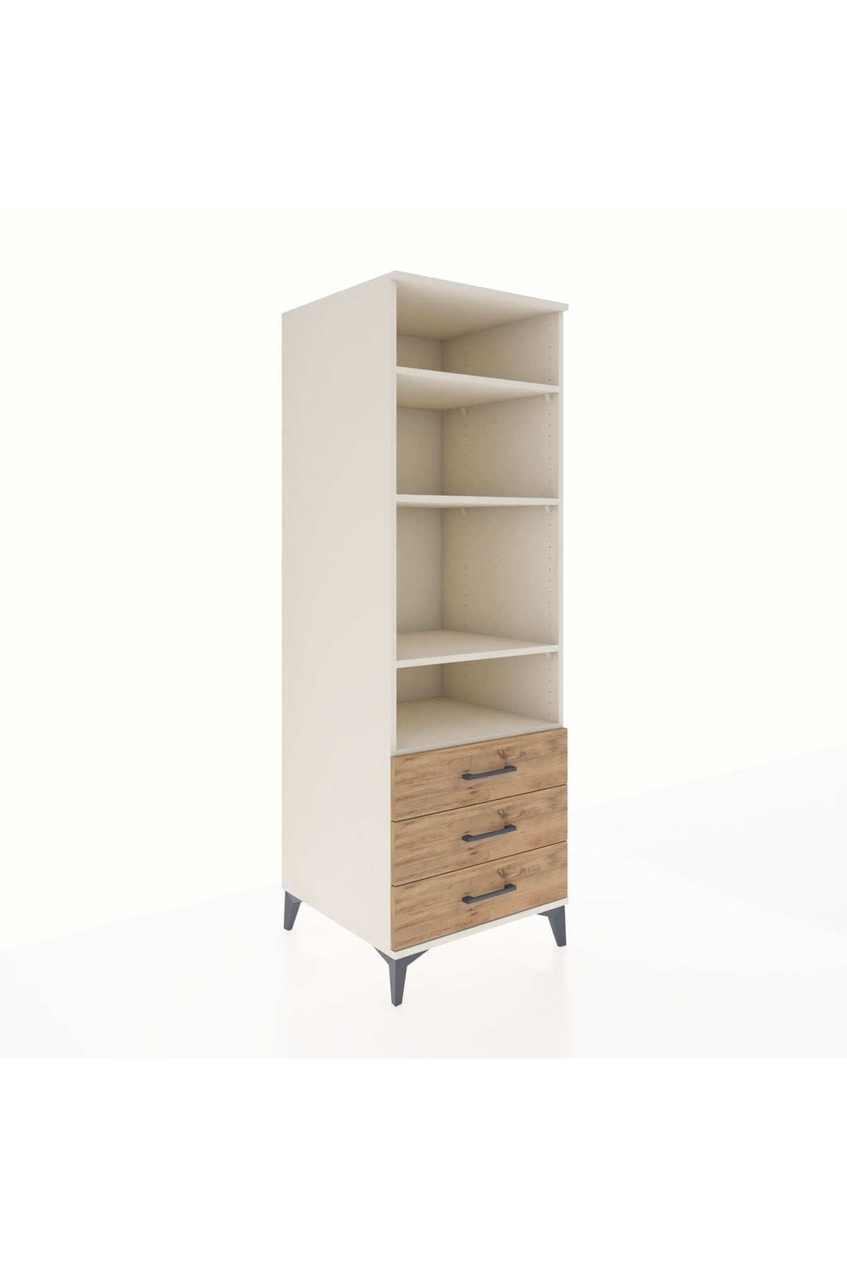 Kronos Dolap 4 Raflı 3 Çekmeceli 60x59x182 - S89M037V3C