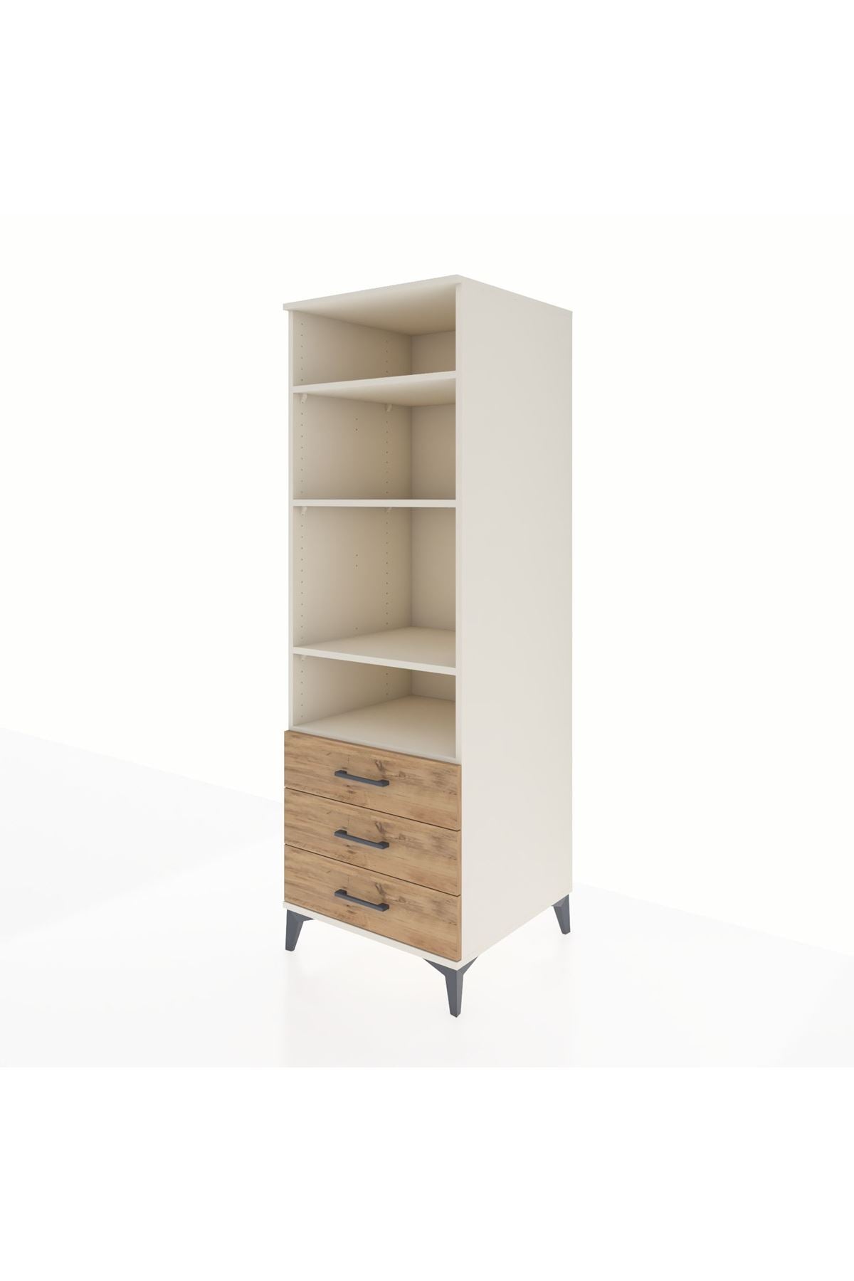 Kronos Dolap 4 Raflı 3 Çekmeceli 60x59x182 - S89M037V3C