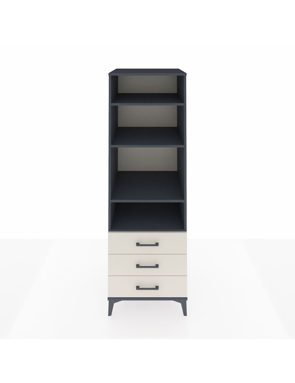 Kronos Dolap 4 Raflı 3 Çekmeceli 60x59x182 Antrasit-Aytaşı