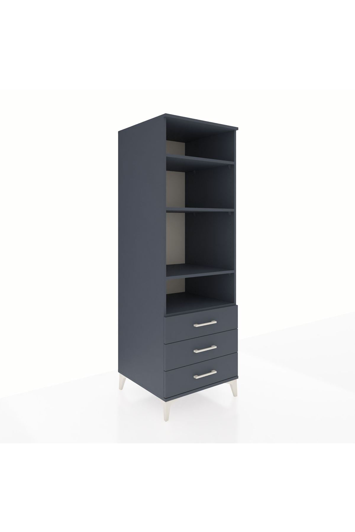 Kronos Dolap 4 Raflı 3 Çekmeceli 60x59x182 - S89M037V5C